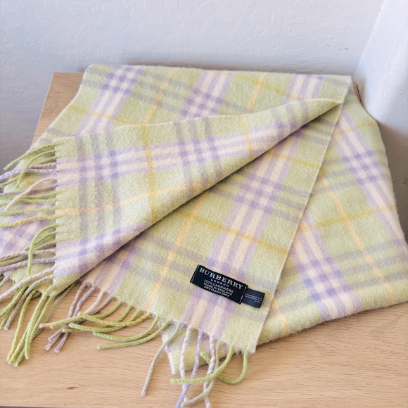 Burberry Accessories - Burberry London Cashmere Pastel Plaid Scarf